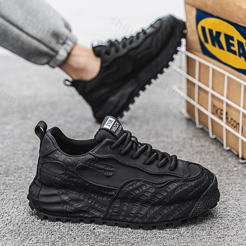 Fashion Men's Fashion Trend Low Top Thick Sole Casual Sports Shoes 2025 Spring Non Slip Comfortable Niche Design Lace Up Chunky sneakers