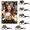 Fun Birthday Party Photo Frame and Glasses Set Birthday Photography Prop for Women Men Holiday Birthday Party Decoration
