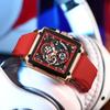 Men's Sports Chronograph Wrist Watch For Men Army Silicone Strap Square Quartz Stop Watch