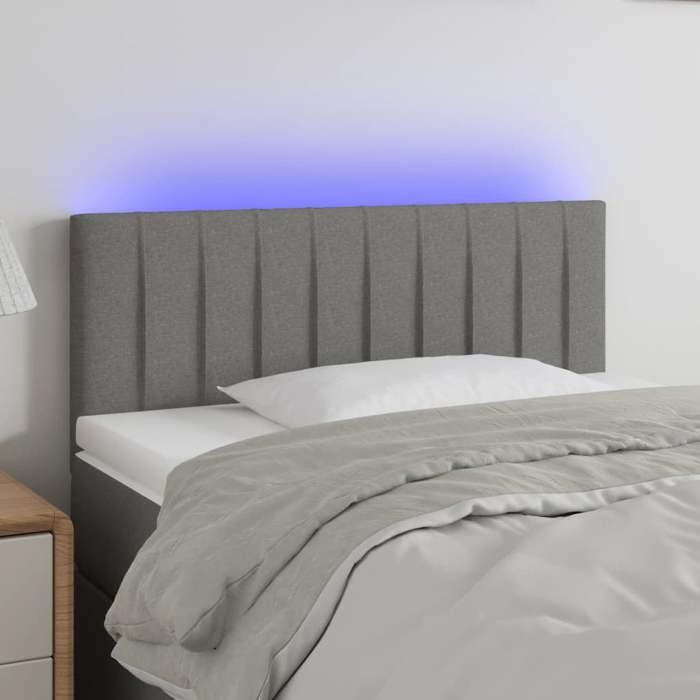 VidaXL LED Headboard Bedroom Furniture Single Bed Accessory Headboard Bed Frame Interior Dark Grey 3121841