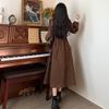2025 Plus Size French Style Knee-Length Long-Sleeve Dress - Flattering Waist-Cinched Two-Piece Autumn/Winter Women's Apparel.