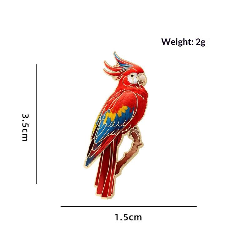 Colorful Bird Parrot Brooch Pin Polished Metal Lapel Badge Unique Decor for Coat Backpack Gift for Kids Bird Enthusiasts