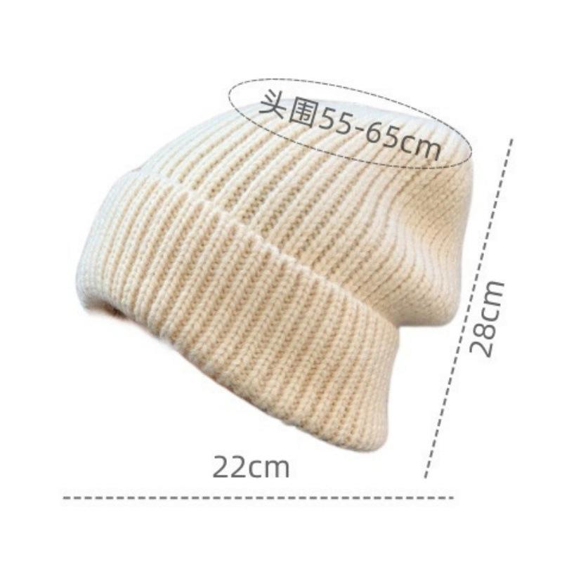 Korean Style Thick Knit Women's Slouchy Hat for Autumn & Winter