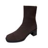Fashion High Heels Women Weave Ankle Boots 2025 Winter Designer Chunky Shoes New Trends Casual Shoes Snow Chelsea Cozy Boots De Mujer