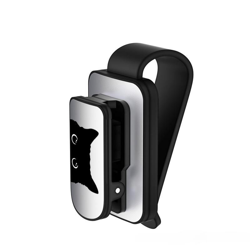 Car Sunglasses Clip Creative Black Cat Car Sun Visor Storage Cartoon Clip Glasses Clip Multi-function Car Glasses Holder