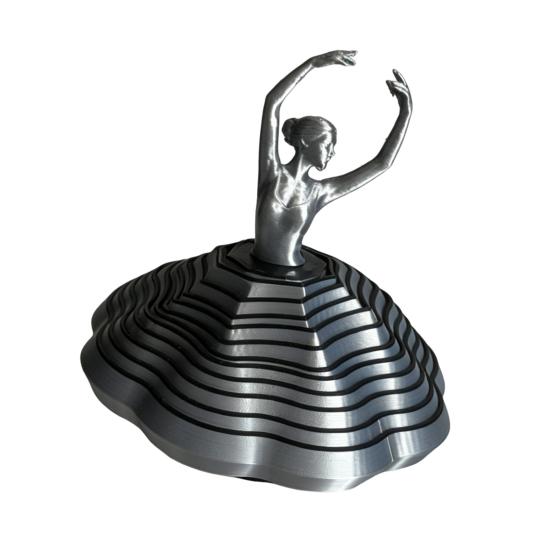 3D Printed Spinning Ballerina Fidget Toy Ballet Girl Figurine Stress Relief Desk Decor