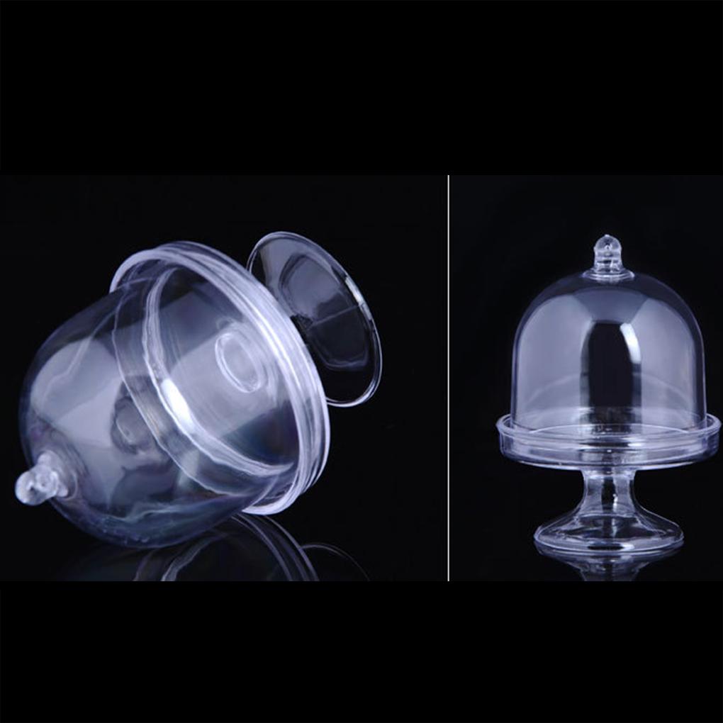 12Pcs Mini Cake Stand Sweet Cupcake Box Plastic Candy Box Wedding Party Favor