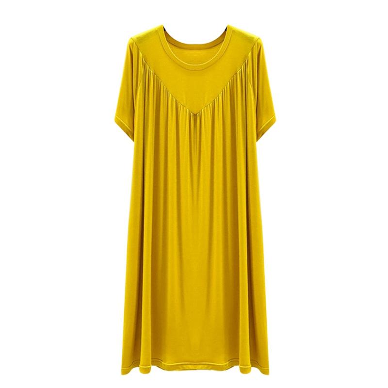

Женская ночная сорочка с коротким рукавом, однотонное свободное платье для пижамы XL