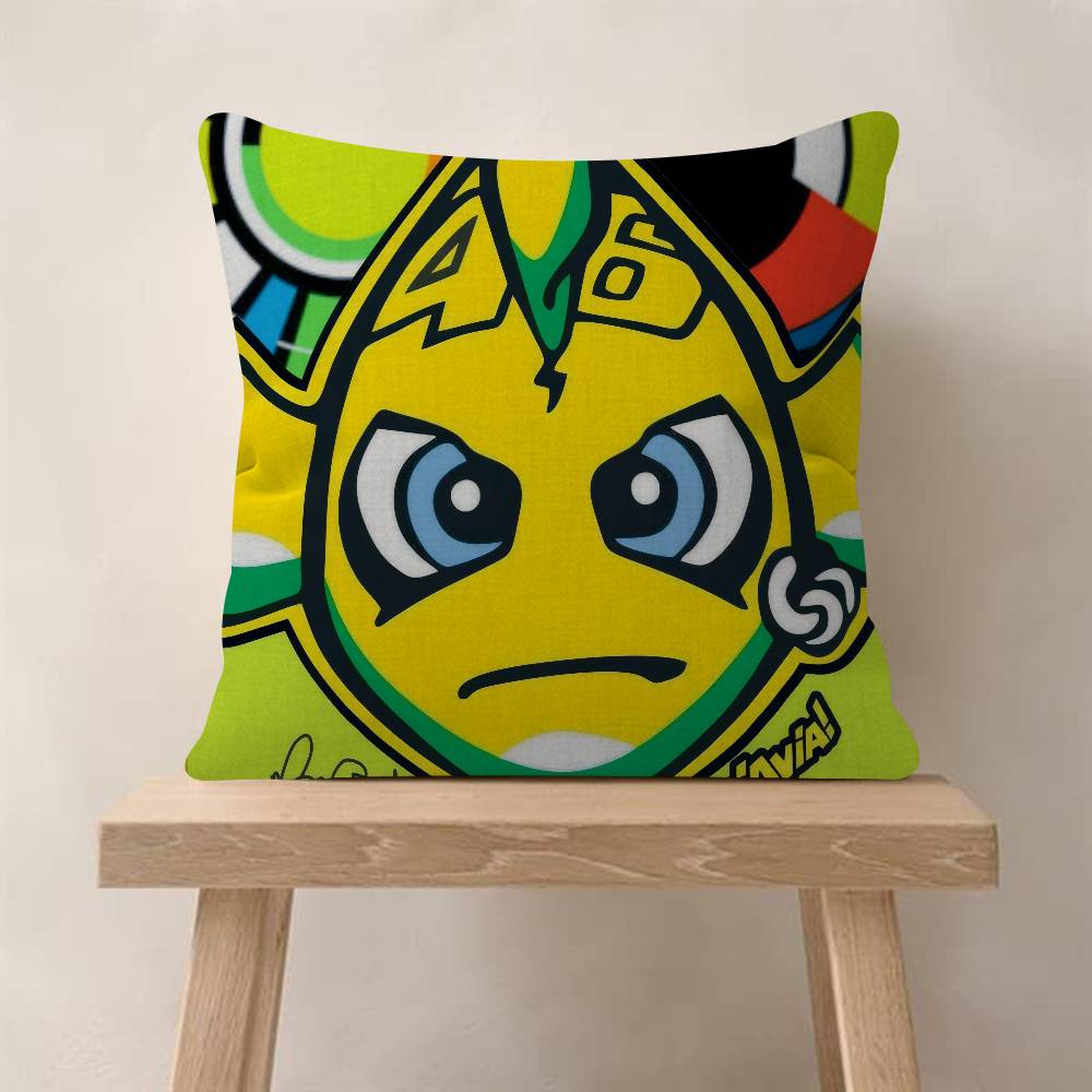 VValentino Moto Gp RRossi 46 Decorative Room Aesthetics Pillow Case Home Decor Bedroom Sofa Bed Couch Pillow Cover 45x45