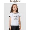 PawinPaw Girls' Cartoon Bear Round Neck Puff Sleeve T-Shirt