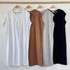 New Arrivals Open Run Women Big Size Long Dress Plain White Cap Sleeve Cover Up