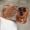 Luxury Plating Peacock Glitter Diamond Phone Case for 17 Pro Max Air 17 Pro 16 15 14 13 Soft Clear TPU Lens Film Cover