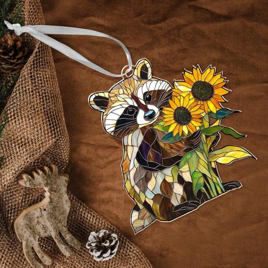 2D Acryl Tier Sonnenfänger Dekoration Innen Außen Garten Hof Fenster Wandbehang Buntglas Hängeornament
