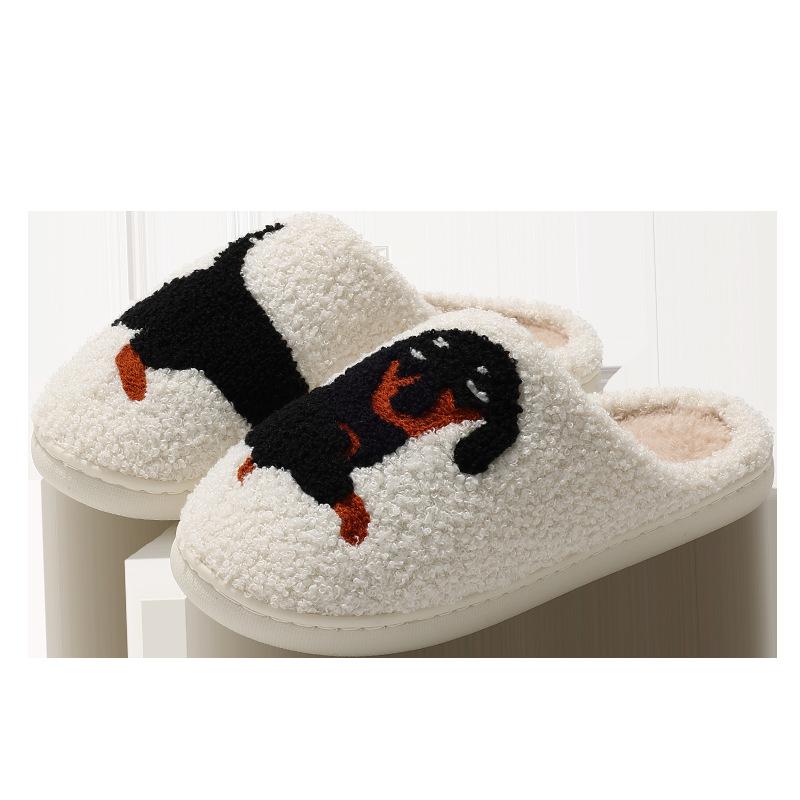 Cute Cartoon Cotton Slippers Winter New Couple Home Indoor Non-slip Warm Plush Cotton Mop