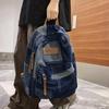 Student School Bag Denims Patched Backpack Girls Aesthetic Backpack Travel Bag Large Capacity Casual Daypacks