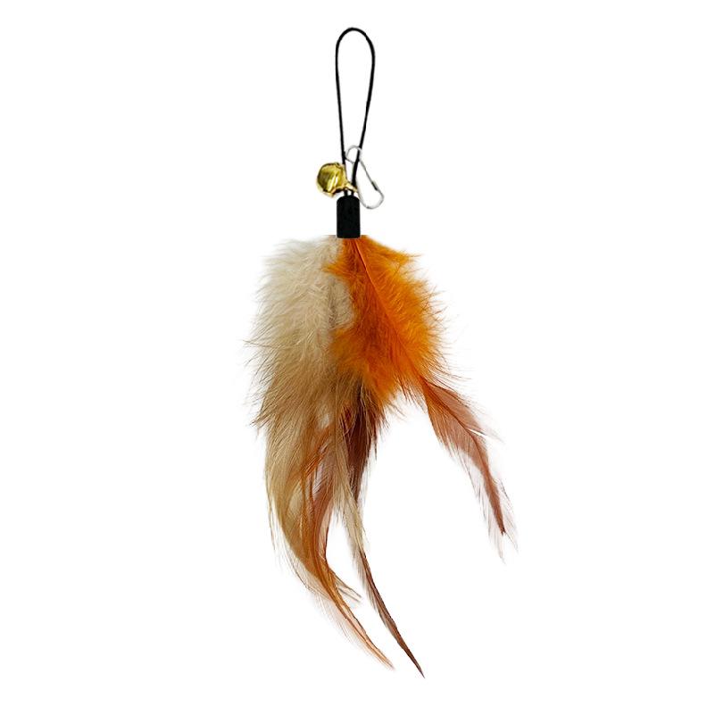Multi-Feather Cat Teaser Stick with Bell - Replacement Head Available