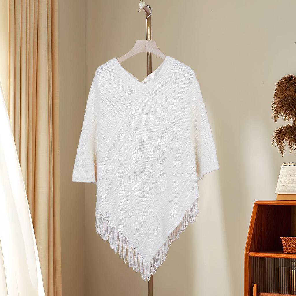 Women's Knitted Tassel Shawl: Fashionable, Versatile & Warm Autumn/Winter Cape Scarf
