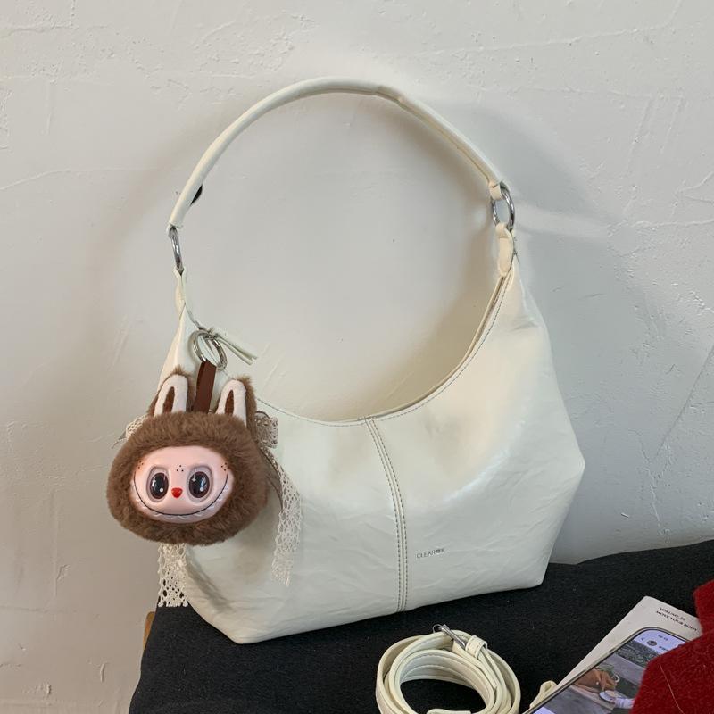 2025 New Fashionable Solid Color Casual Simple Commuting Large Capacity Shoulder Bag Messenger Bag Underarm Bag Shopping Bag