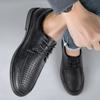 Luxury Brand Men Classic Oxfords Business Formal Lace Up Leather Dress Shoes Men Summer Breathable Punching Leather Casual Shoes
