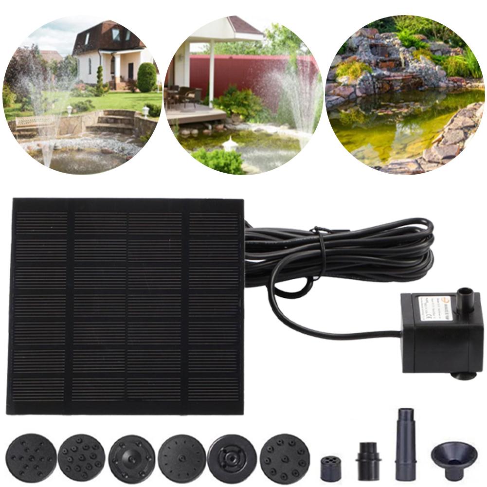 1.2W Solar Water Fountain Pump 200L/h with 6 Nozzles Solar Pond Pump Solar Panel Water Pump for Bird Bath Ponds Garden Fish Tank