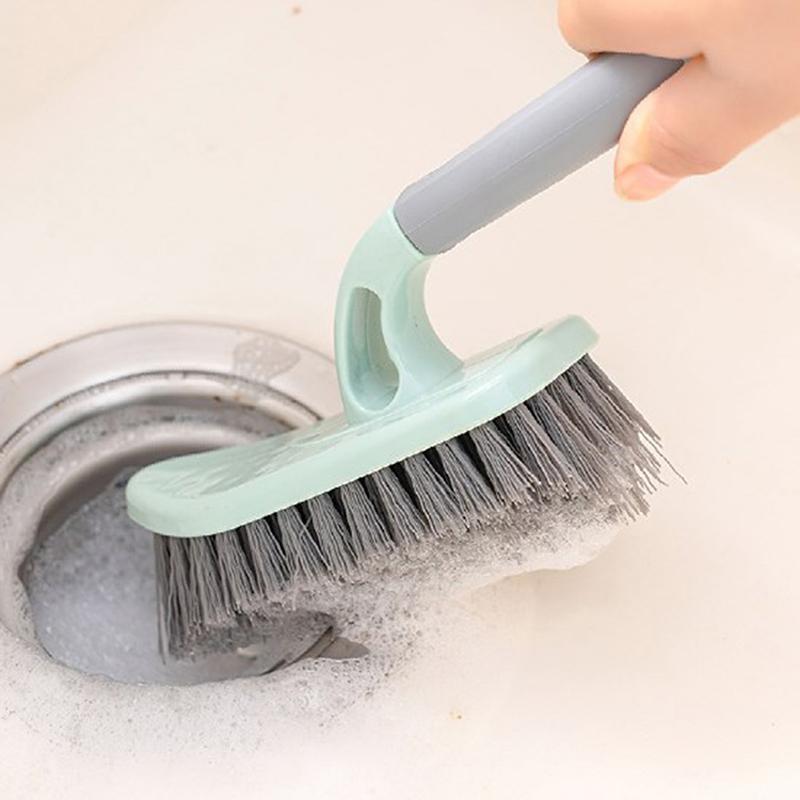 Cepillo de suelo para baño, lavado de pared, azulejo de inodoro, ranura para esquina, Herramientas de limpieza