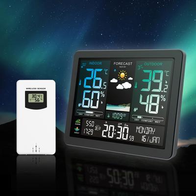 The Multi-functional Electronic Weather Station Features an Intelligent Color Screen Clock for Temperature and Humidity