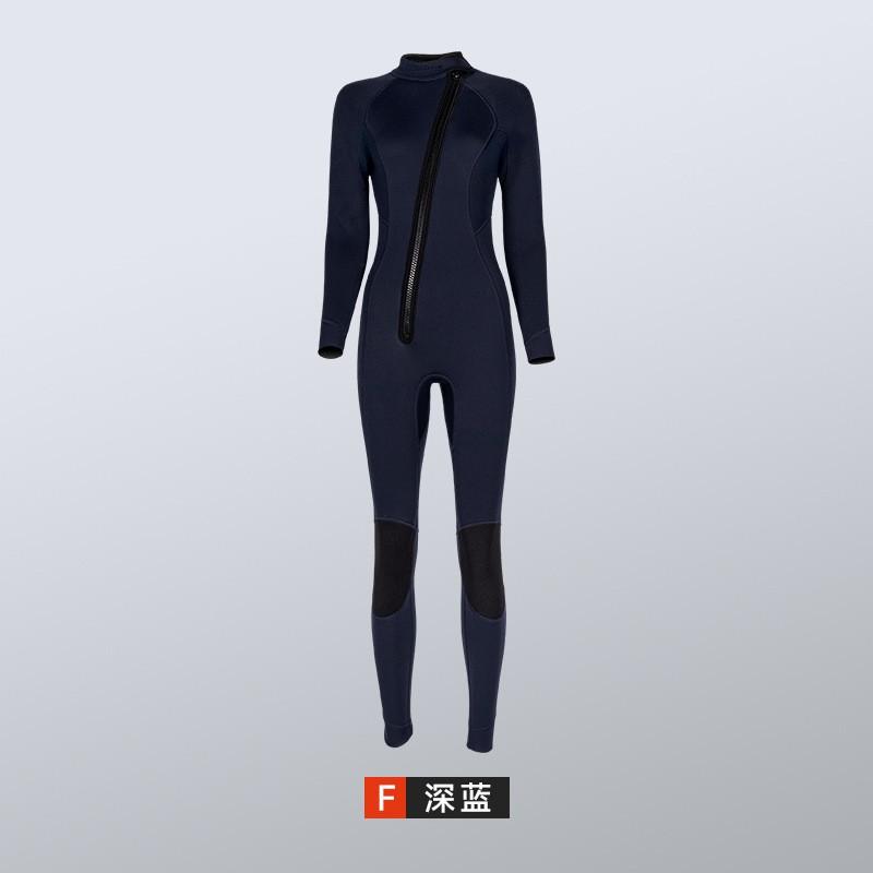 3mm Womens Full Wetsuit With Front Zipper Thermal Dive Suit Snorkeling Surfing Freediving