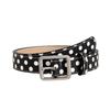 Polka Dot Faux Leather Belt Adjustable Metal Buckle Easy to Clean Cute Print for Women Skirts Jeans Daily Home Wear
