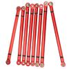 8Pcs Aluminium Alloy Link Rod for SCX10 1 10 Scale 313mm Wheelbase RC Crawler Car (Red))