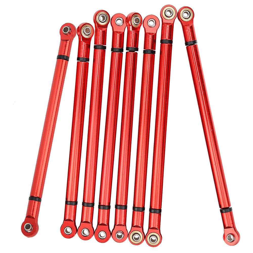 8Pcs Aluminium Alloy Link Rod for SCX10 1 10 Scale 313mm Wheelbase RC Crawler Car (Red))