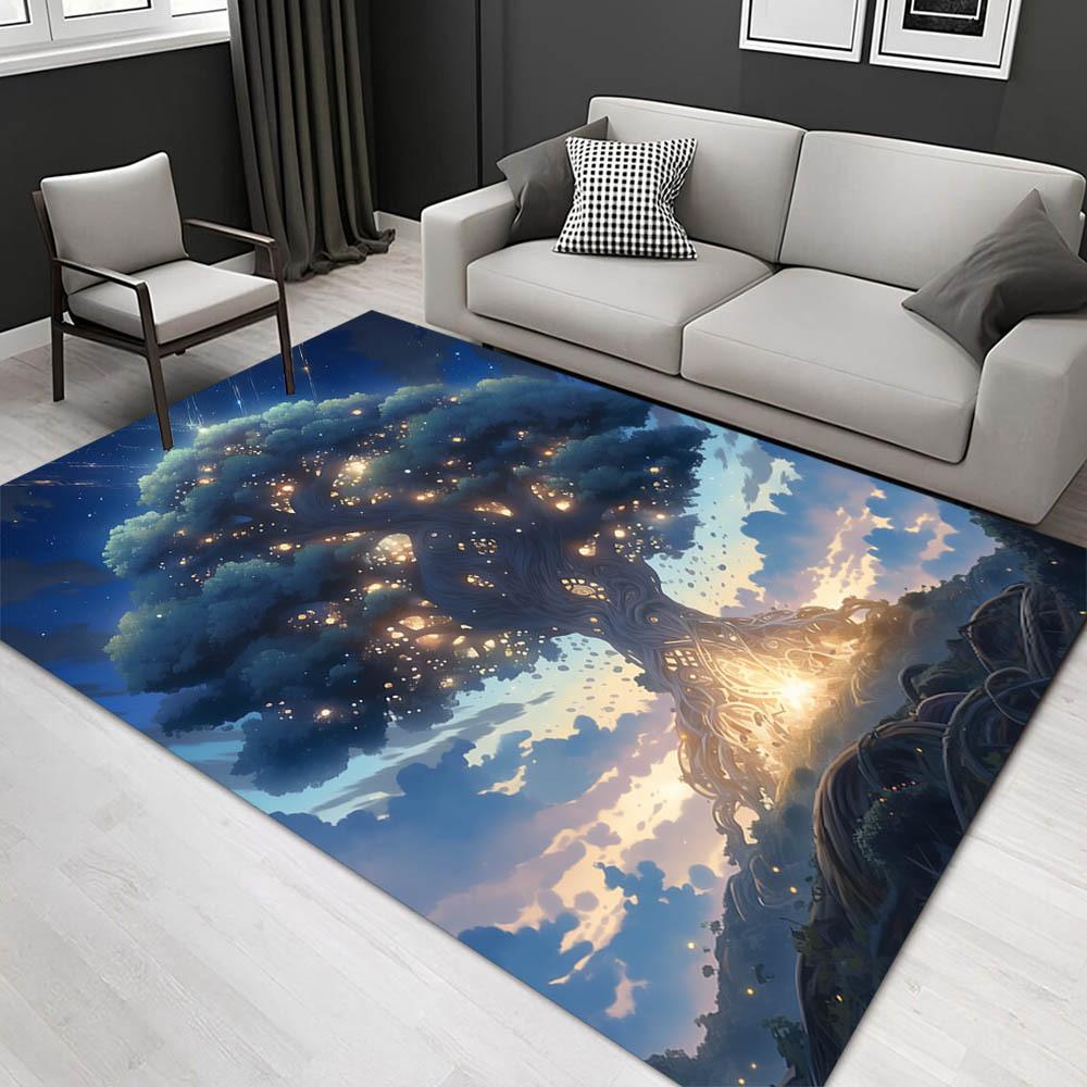 

1pc 1569987845Pattern Carpet, Area Rug For Living Room Bedroom Room Bed Chair Laundry Entryway Corridor Yard Non-slip Outdoor Camping Rug Fl 60cm by 90cm