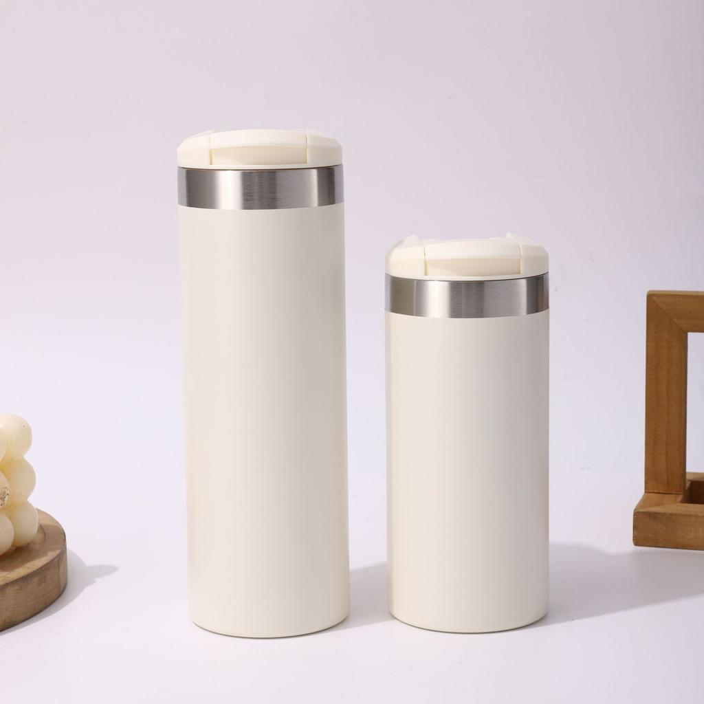 Flip Direct Drinking Coffee Cup 304 Stainless Steel Thermos Cup Office Student Outdoor Sports Straight Cup