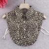 Fake Collar Leopard Print Detachable Lapel Collar Women Lightweight Breathable Half Shirt Collar Dresses Blouses Accessory