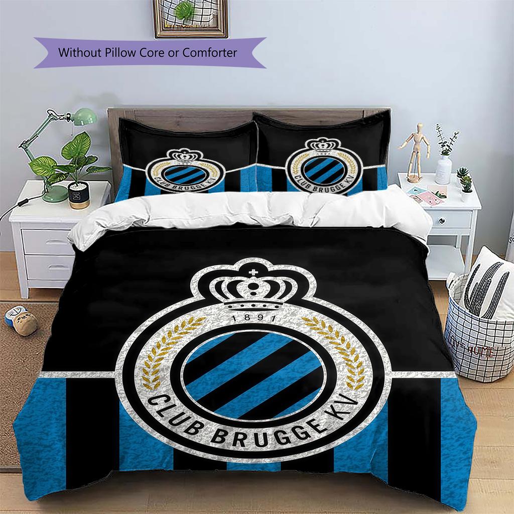 Club Brugge KV Pattern Bedding Quilt Set Home Decoration Gift (1 * duvet cover + 2 * pillowcase without core)