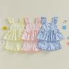 Citgeett Summer Kids Baby Girls Outfits Daisy Pattern Sleeveless Ruffled Tops Shorts Casual Clothes Set