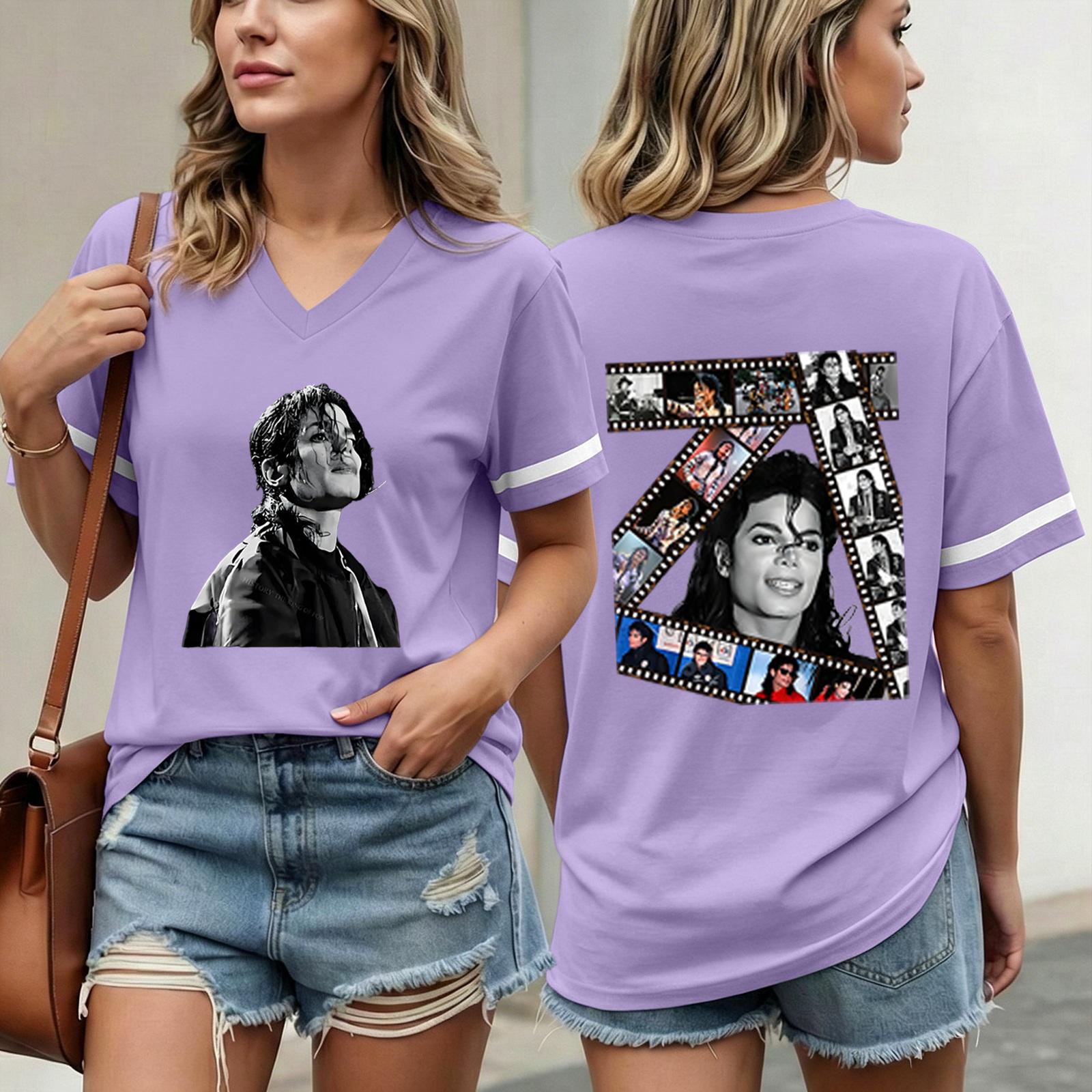 

Women Casual Short Sleeve V Neck T Shirt Fashion Printed Top Lightweight Comfortable Fit Soft Fabric Summer Wear XXXL фіолетовий