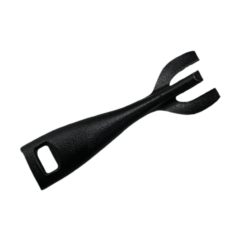 Cast Iron Steak Plate Fork Portable Heat Resistant Reusable Hot Dish Gripper Cooking Tongs for Home Kitchen BBQ Tool