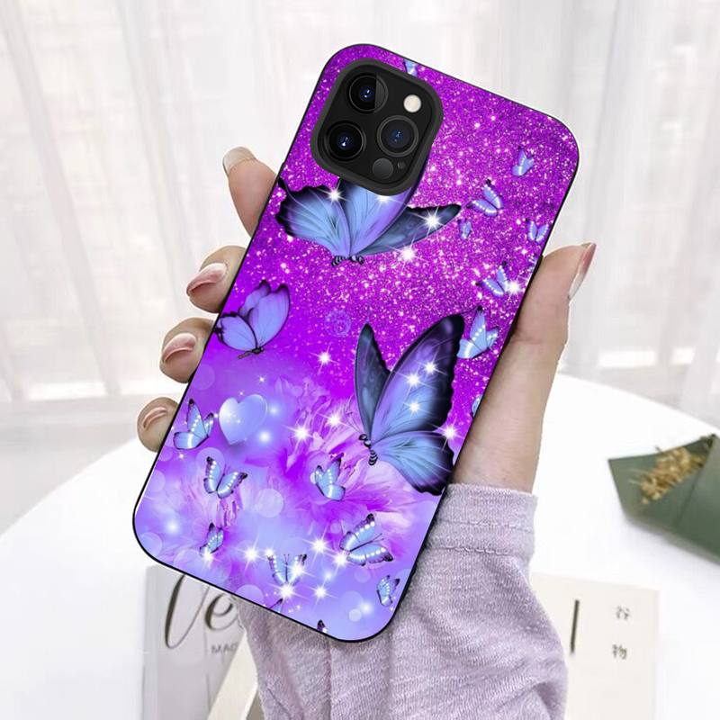 Süße bunte Schmetterlings-Telefonhülle für iPhone 11 12 13 Mini Pro Max 8 7 6 6S Plus X 5 SE 2020 XR XS Funda Case