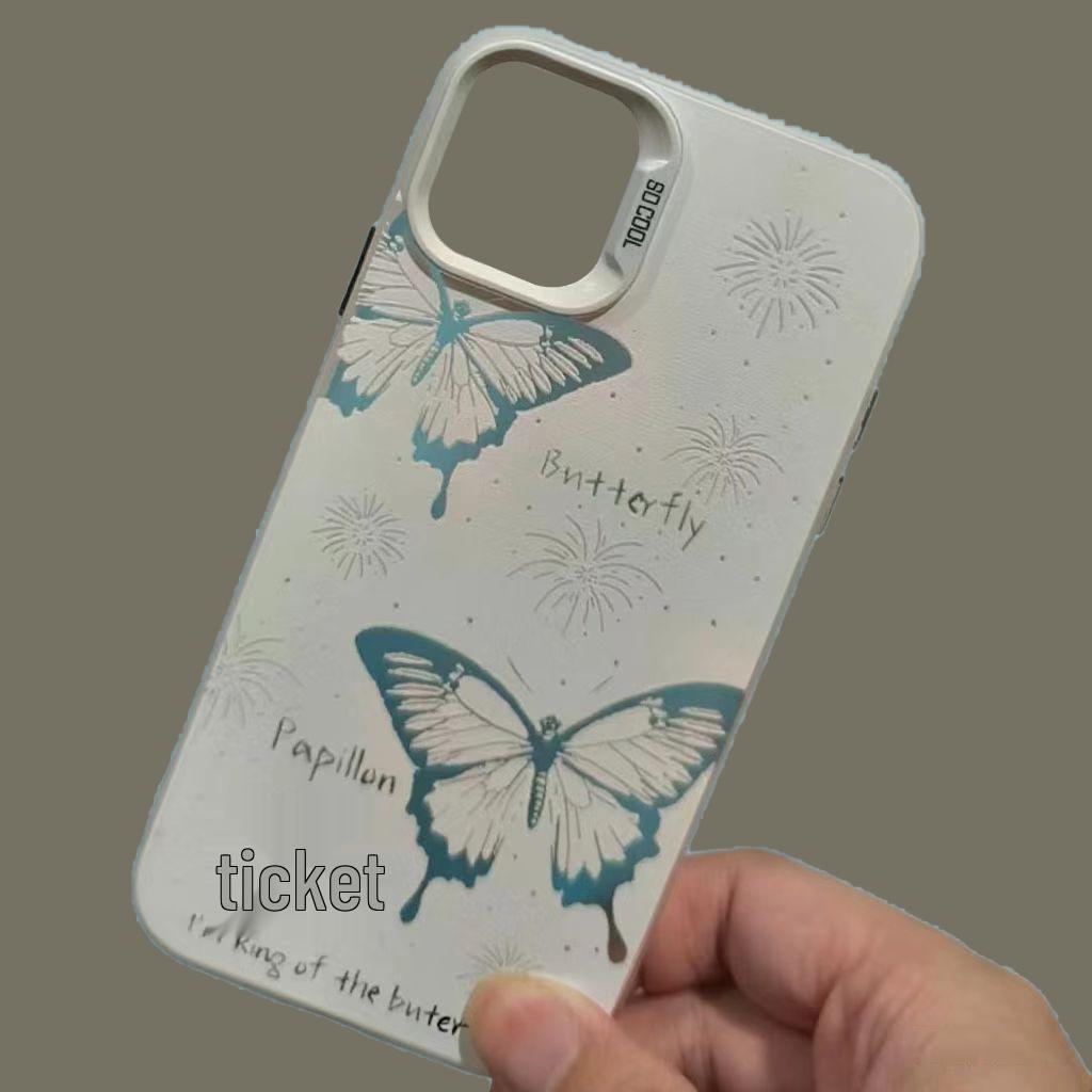 

Butterfly Silver Shell Laser Case for Apple iPhone 17/16/15 Pro, 14 Pro Max, 13/12/11/X 17 ProMax