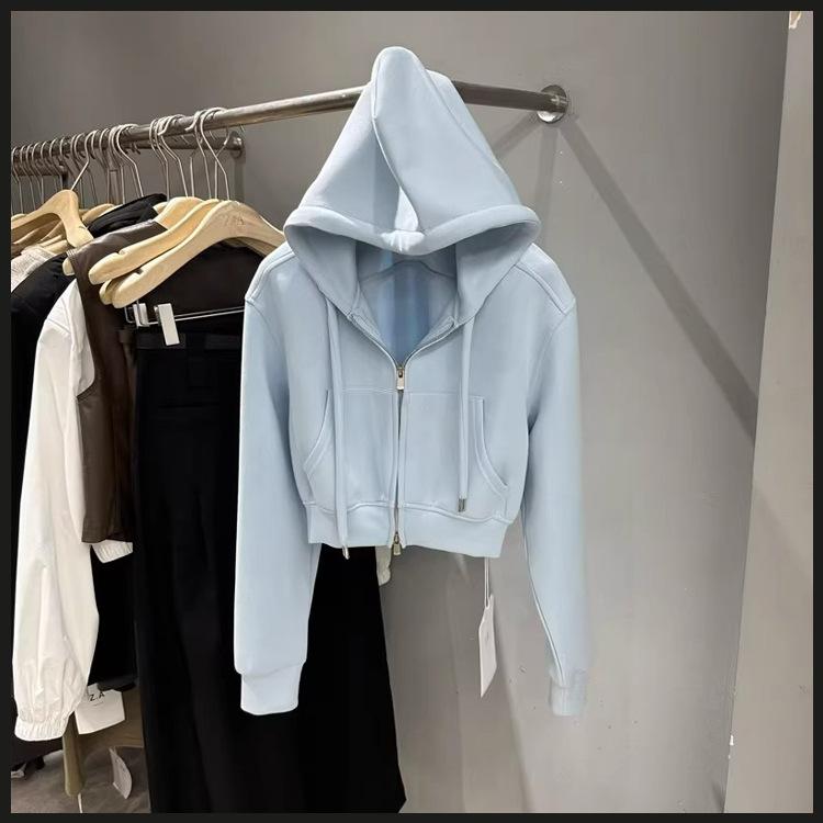 Cardigan Sweater Women's Autumn and Winter Korean Version Short Hooded Korean T-shirt Women's Coat Trendy Ins Women's Top Women's