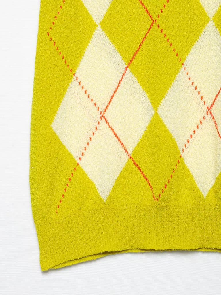 Spring 2025 Women's European & American Style Diamond Pattern Knit Top