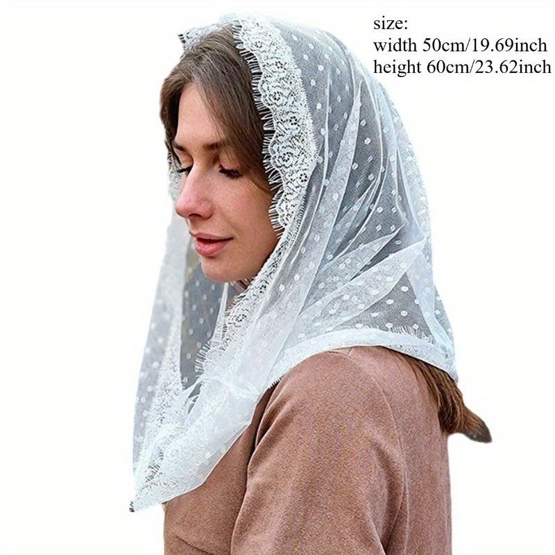 Lace Shawl Veil Head Scarf for Wedding Head Covering Shawl Bridal Veil Eastern Orthodox Church Veil for Formal