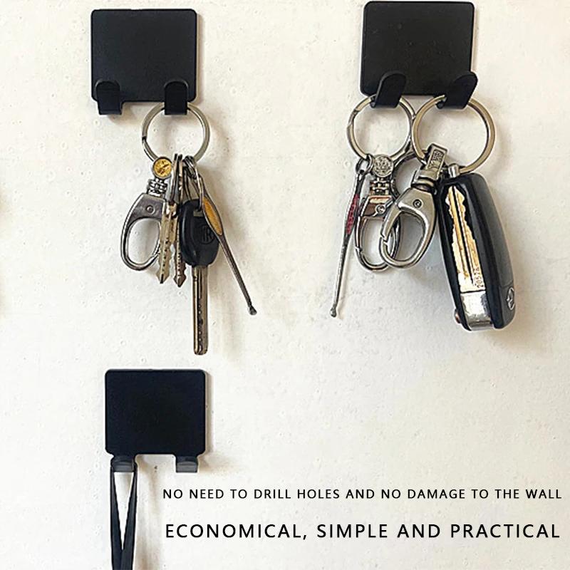 Adhesive Razor Holder Wall Mounted Bathroom For Shower Hook Rack Gillette Shaver Shaving Holder Black Plastic Hook