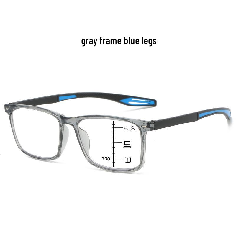 Progressive Multifocal Anti-Blue Light Photochromic Glasses for Near and Distance Reading, Suitable for Middle-Aged and Elderly.