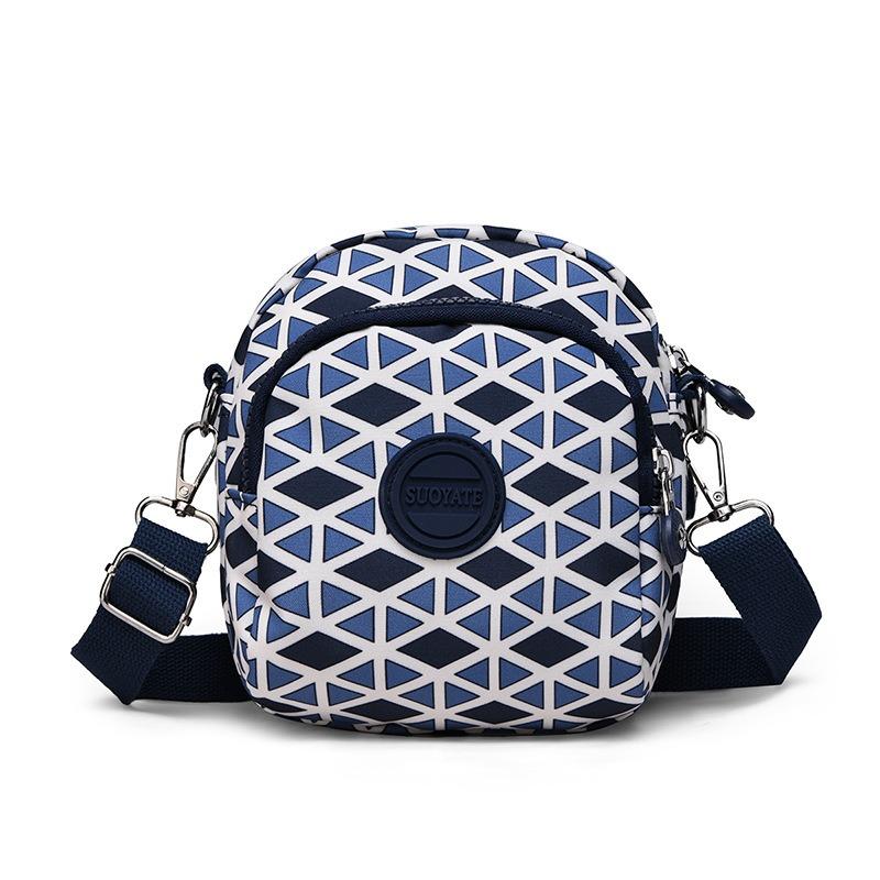 New simple and fashionable messenger bag women's small and lightweight personalized mobile phone bag casual printed nylon cloth women's bag