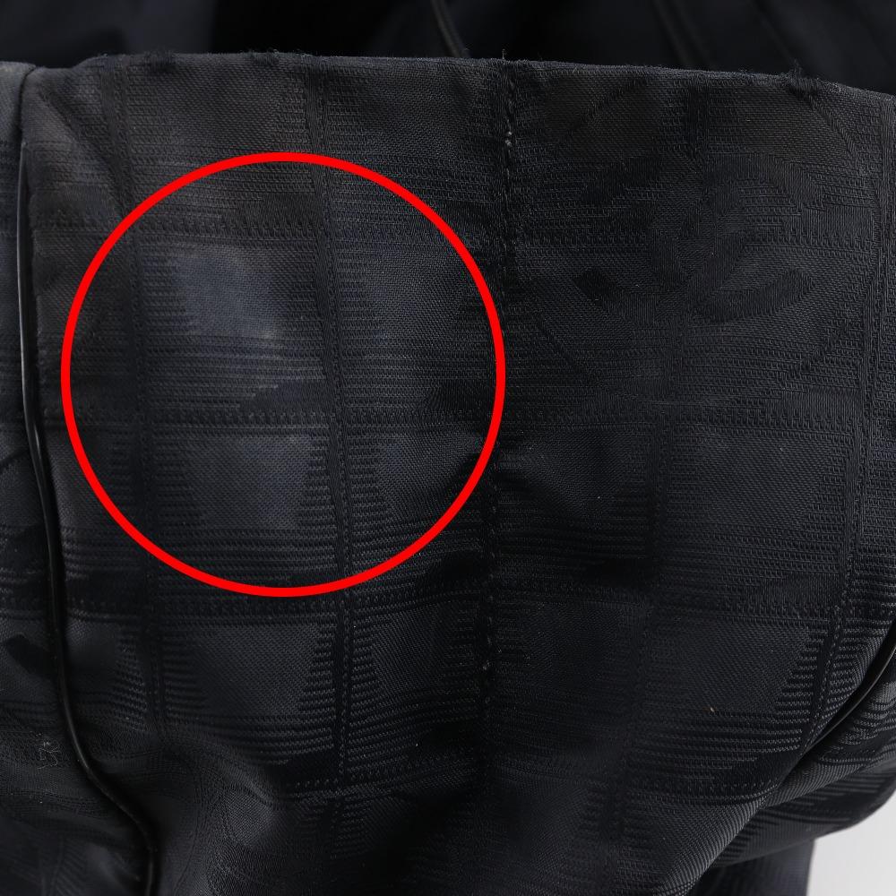 CHANEL Tote MM Tote Bag A15991 New travel line black Nylon canvas Women Used