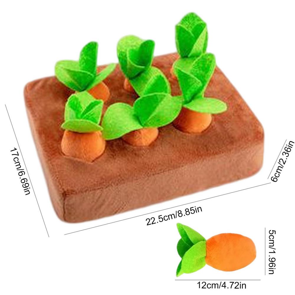 Carrots Enrichment Dog Puzzle Toys Hide and Seek Carrot Farm Dog Toys Carrot Patch Dog Snuffle Toy for Puppy Large Dogs