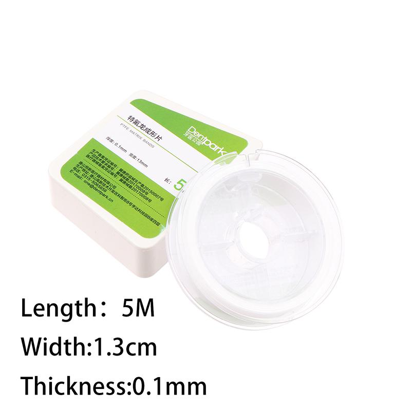 5M Dental Teflon Matrix Bands White Ptfe Raw Material Belt Contoured Matrices Thickness 0.1Mm Dentistry Materials