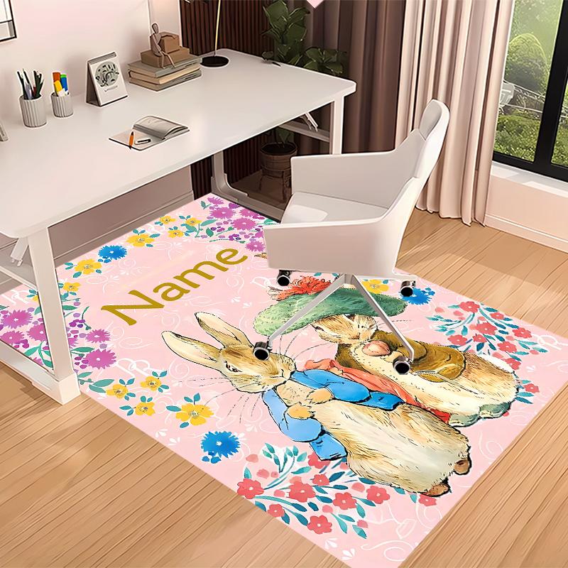 Custom personalization Peter Rabbit Print Area Rug - Soft, Washable Non-Slip Indoor Mat,Living Room,Home&Office Decorative Rug