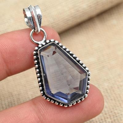 AAA+ Iolite Gemstone 925 Sterling Silver Handmade Designer Jewelry Pendant